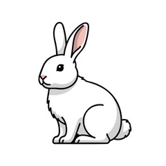 Obraz premium Cute White Rabbit Illustration for Nature and Animal Enthusiasts