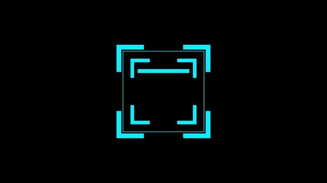 Scanning icon animation on black background. 4k video