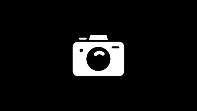 Photo camera technology icon, DSLR photo camera icon animation video concept