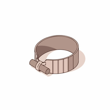 Isometric Illustration Hose Clamp Fastener Tool Component Detailed Equipment