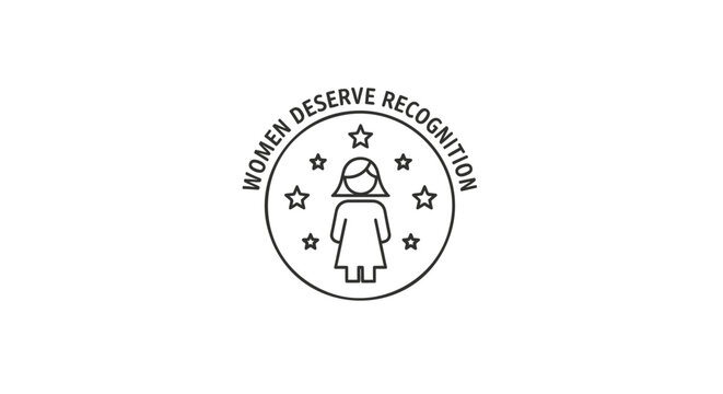 Women empowerment icon, Women deserve recognition symbol