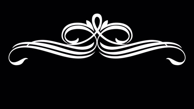 Elegant White Swirls on Black Background - A Classic Design Element.