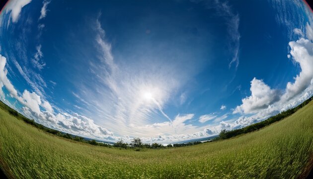 beautiful clear sky photographed using fish eye lens
