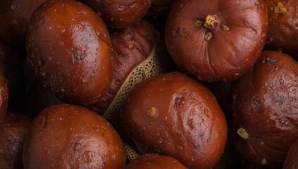 Obraz premium Detail shot of sweet chestnuts. Background image
