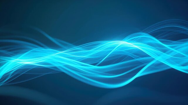 Abstract of luminous flowing lines : An elegant visual composition of flowing, luminous lines dance gracefully across a dark backdrop, creating a captivating display of energy and movement.