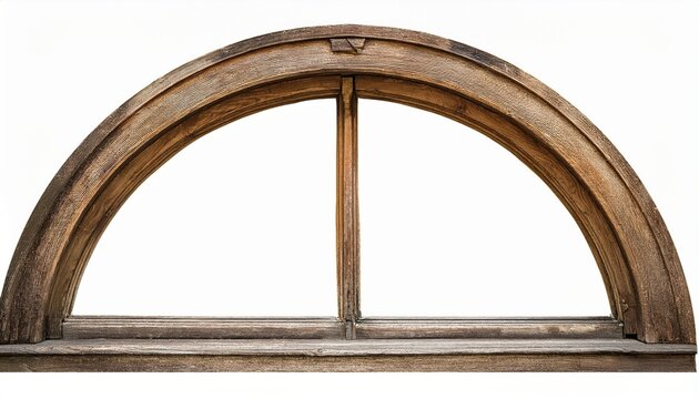 old weathered wooden window frame arched window frame cutout