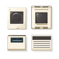 Fototapeta premium Retro Diskette and File Vector Illustration