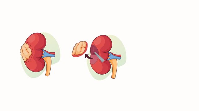 Kidney tumor removal (nephrectomy) - Animated Illustration as MP4 File