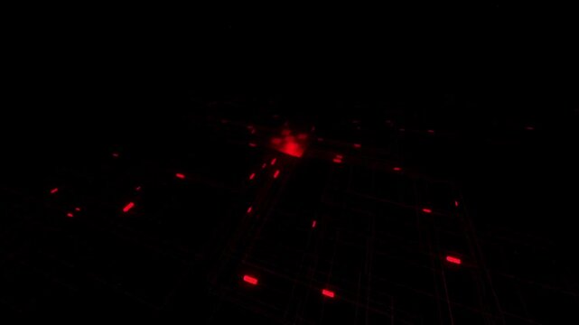 Red Lights in Dark Background Video.