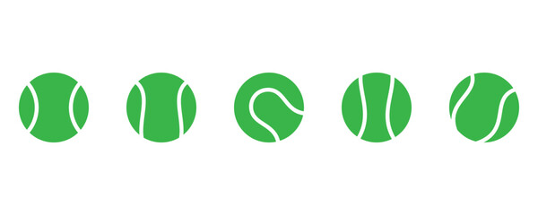 set of tennis ball logo icon vector illustration