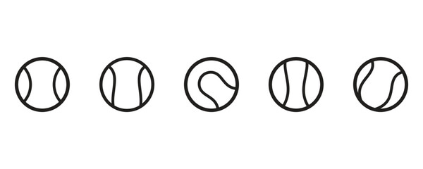 set of tennis ball logo icon vector illustration