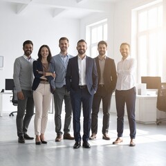 Fototapeta premium Diverse Business Team Standing Together in a Modern Office.