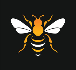 Obraz premium Minimal bee honey logo art illustration