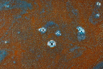  Texture astratta con polvere di glitter in acqua e diluita con solvente