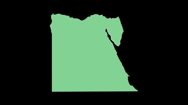Egypt green 3D map spin perfect 10 second loop black background	