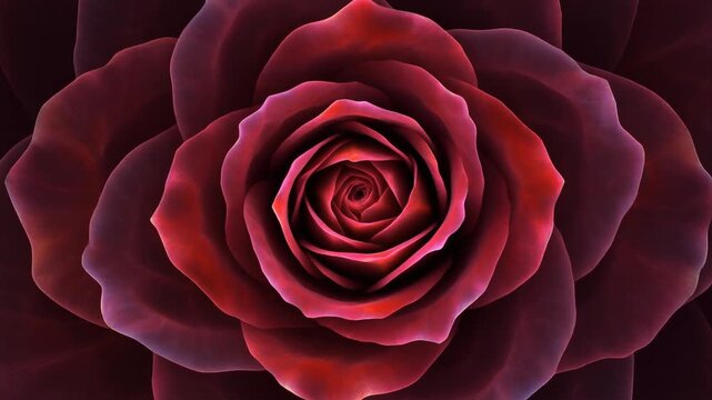 Captivating crimson rose in full elegant bloom, revealing intricate petals and profound natural beauty, a symbol of deep emotion and romantic allure