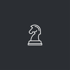 Horse knight chess logo icon flat vector design