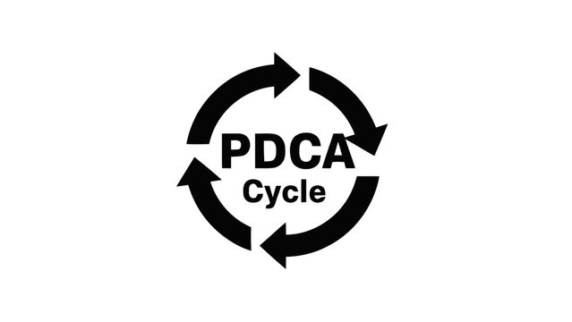 Vector illustration&nbsp;of pdca cycle concept with arrows in a circular motion on on a transparent background
