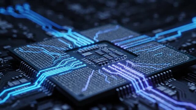 Abstract Tech Landscape Transforming a common computer part into an otherworldly, vibrant scene.