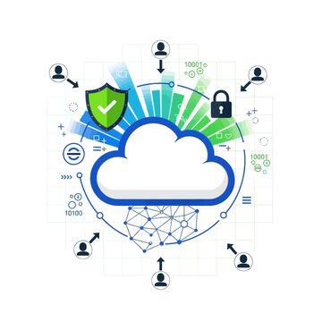 Secure cloud computing network illustration