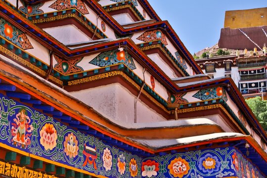 Iconic Kumbum Stupa at Pelkor Chode Monastery in Gyantse, Tibet, featuring vibrant Tibetan Buddhist architecture, sacred heritage, intricate artistry, and Himalayan cultural significance