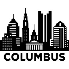 Columbus Skyline Icon Vector