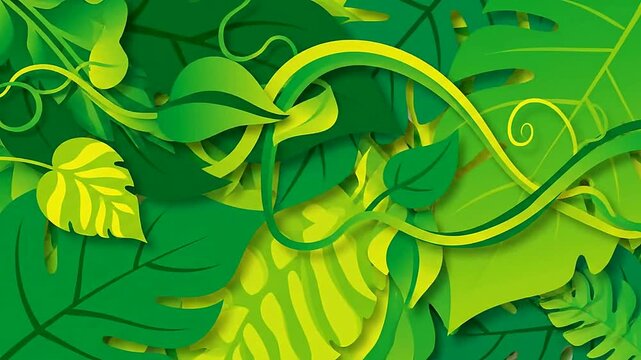 Close up of leaves overlapping in arrangement or Overhead shot of leaves layering in composition