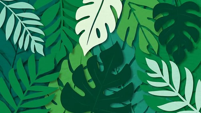 Close up of leaves layering in background or Close up of foliage forming pattern in studio