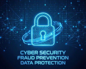 Cyber security fraud prevention data protection networking icons optimization project innovation privacy protect safe attack security buying glow concept online privacy protection