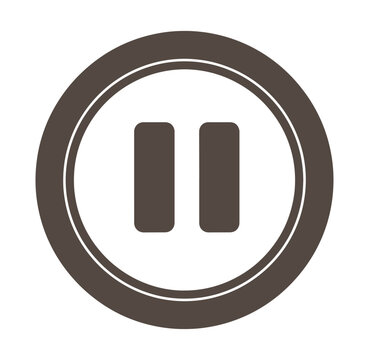 Pause button icon in a circle isolated on transparent background
