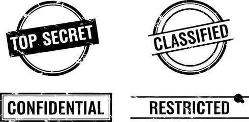 Top secret classified stamp. Red grunge icon stamp illustration vector 