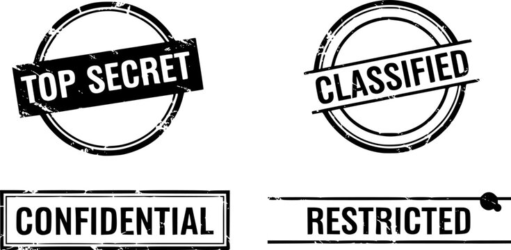 Top secret classified stamp. Red grunge icon stamp illustration vector
