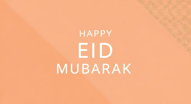 Eid Mubarak Greeting Card with Orange Background and White Text.