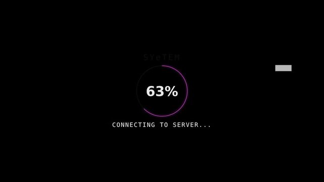 A loading screen displaying a circular progress bar at 38% while connecting to a server