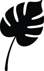 silhouette tropical monstera deliciosa leaf isolated on white background vector design © Ummei
