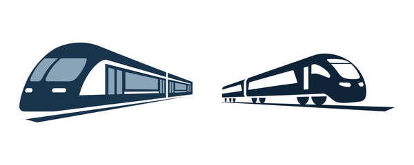 Fototapeta premium Modern trains speeding on tracks in sleek design