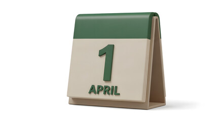 Obraz premium A desk calendar page showing the date april 1st