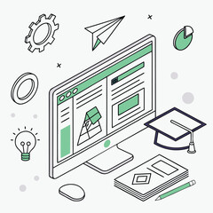 Minimalist icon depicting a vector file with subtle design elements