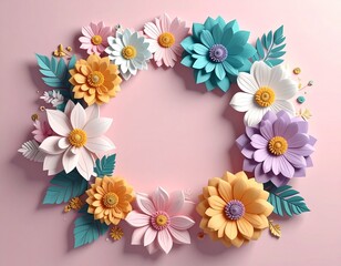 綺麗な花のリース