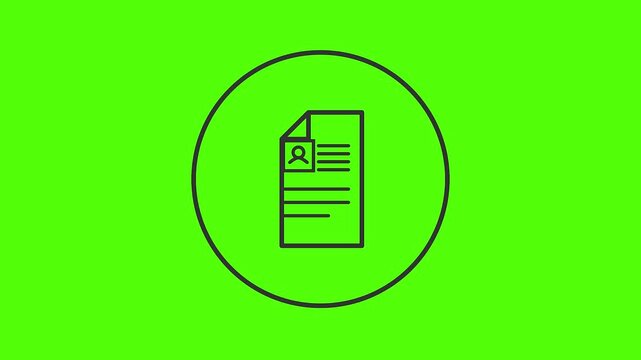 Resume Icon: An icon of resume inside the circle shows job application process in modern style.