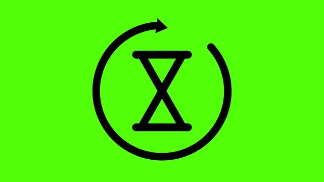 Hourglass Cycle: An hourglass is encompassed by a continuous circular arrow, symbolizing the relentless passage of time and the cyclical nature of life. 