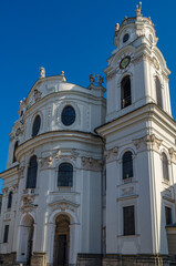 Fototapeta premium Baroque Kollegienkirche facade in Salzburg, Austria