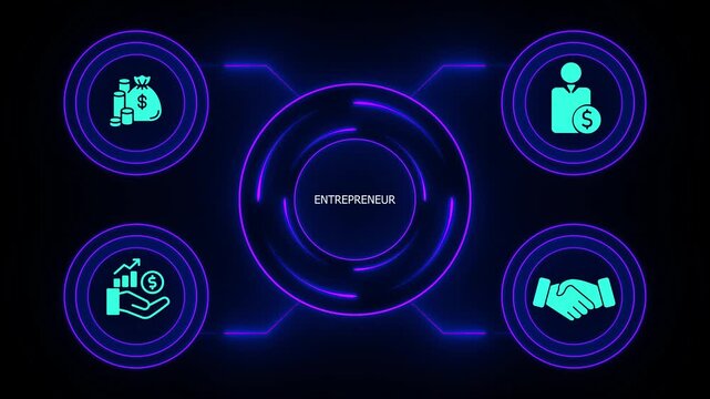Entrepreneur Concept Neon Business Finance Investment Growth