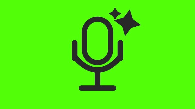 Microphone Icon with a Green Backdrop: A clean, sleek microphone icon is set against a vibrant green backdrop, creating a sense of clarity and focus, perfect for communication-related themes.