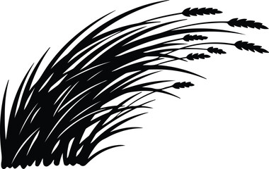 Obraz premium silhouette natural long flowing grass wheat stalks farm organic plant vector design