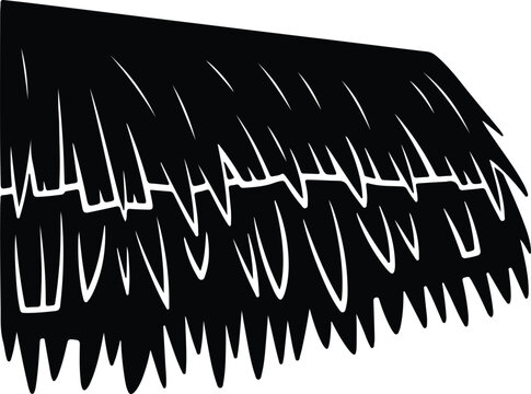 silhouette simple natural thatched roof straw covering hut element vector design