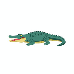 Obraz premium Cartoon Illustration of a Friendly Alligator for Kids and Education