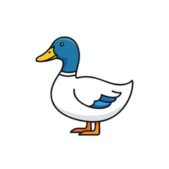 Obraz premium Cute Cartoon Duck Illustration for Kids Educational and Fun Content