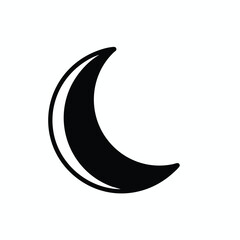 Minimalist Black Crescent Moon Illustration for Night Sky Themes