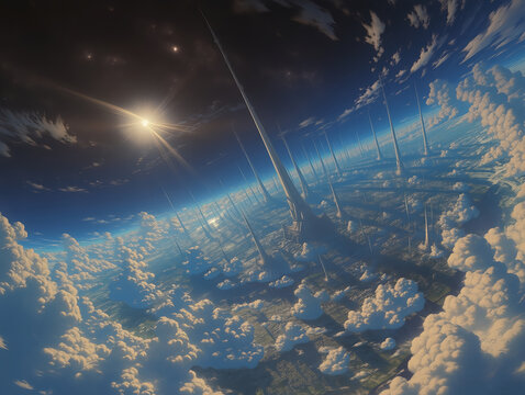 Visionary sci fi world where massive artificial engines alter planetary motion to preserve life beyond the sun